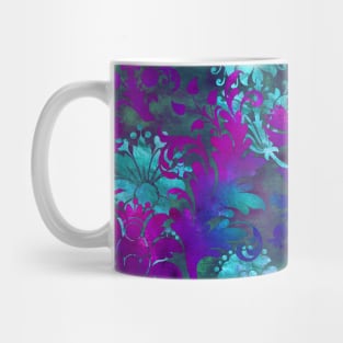 Jungle Floral Neck Gator Blue and Purple Jungle Flowers Mug